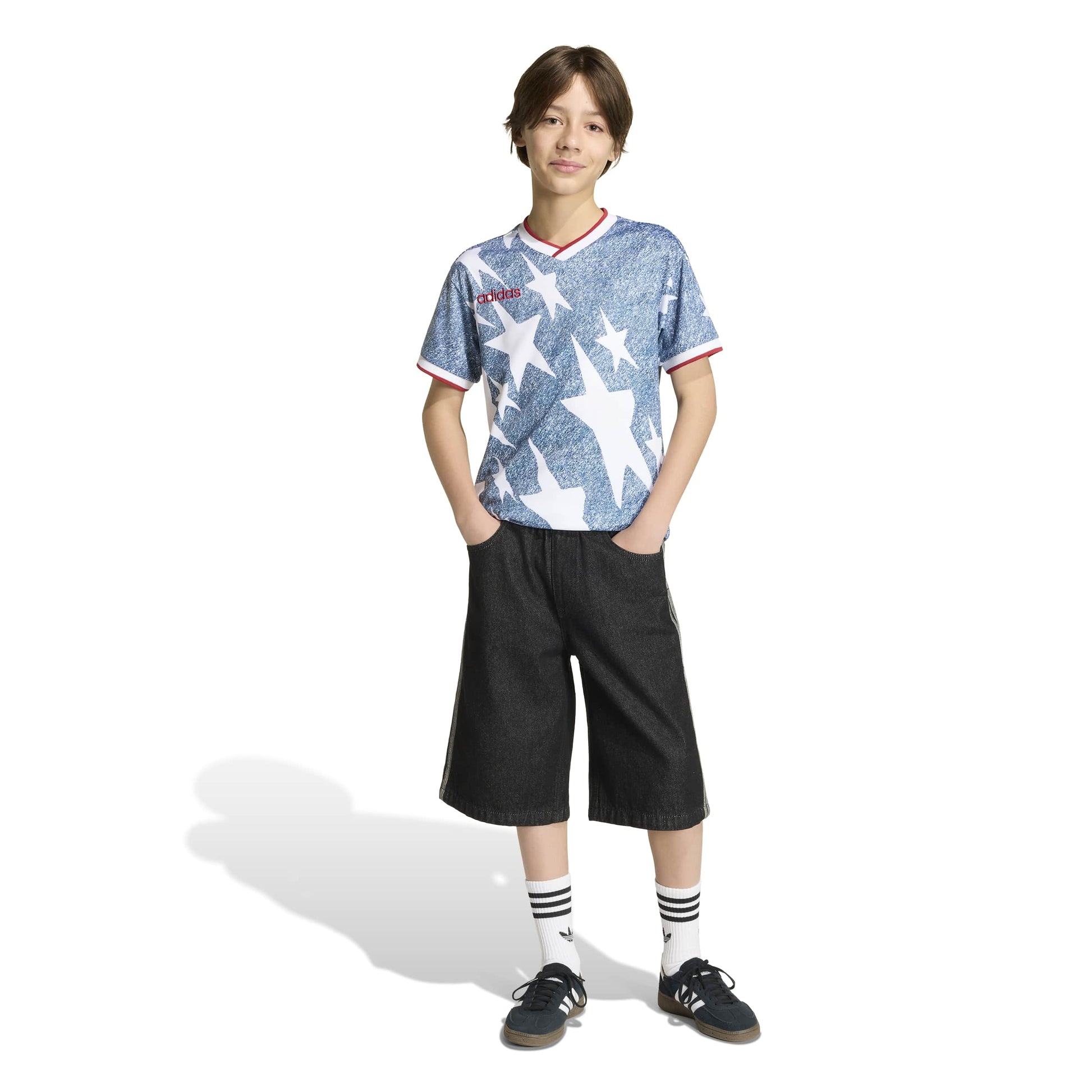 Adidas Kids Denim Graphic Jersey - Blue Denim Exchange
