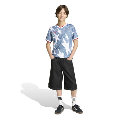 Adidas Kids Denim Graphic Jersey - Blue Denim Exchange
