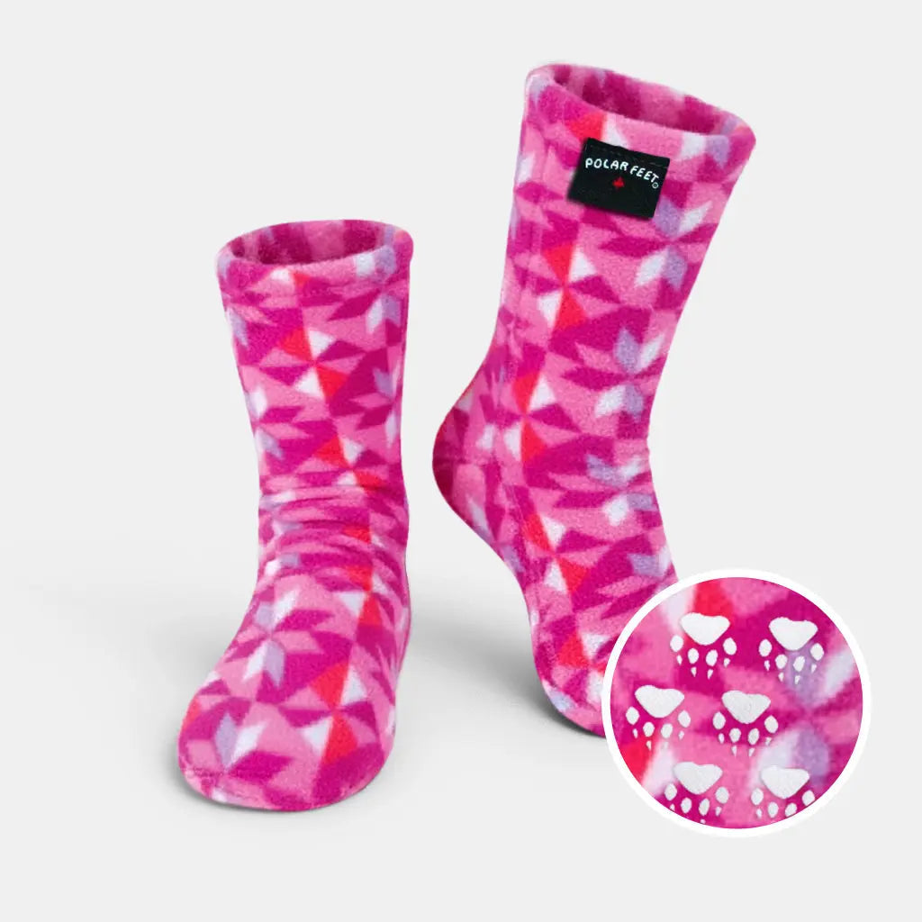 Kids' Nonskid Fleece Socks - Kaleidoscope Polar Feet® LLC