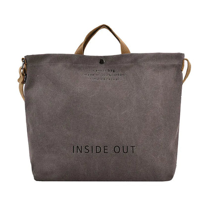 Large Capacity Canvas Letters Tote Bag for Women