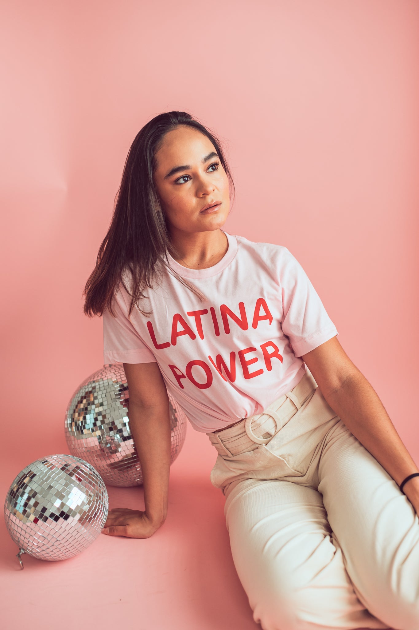 Soft Pink Latina Power Tee JZD