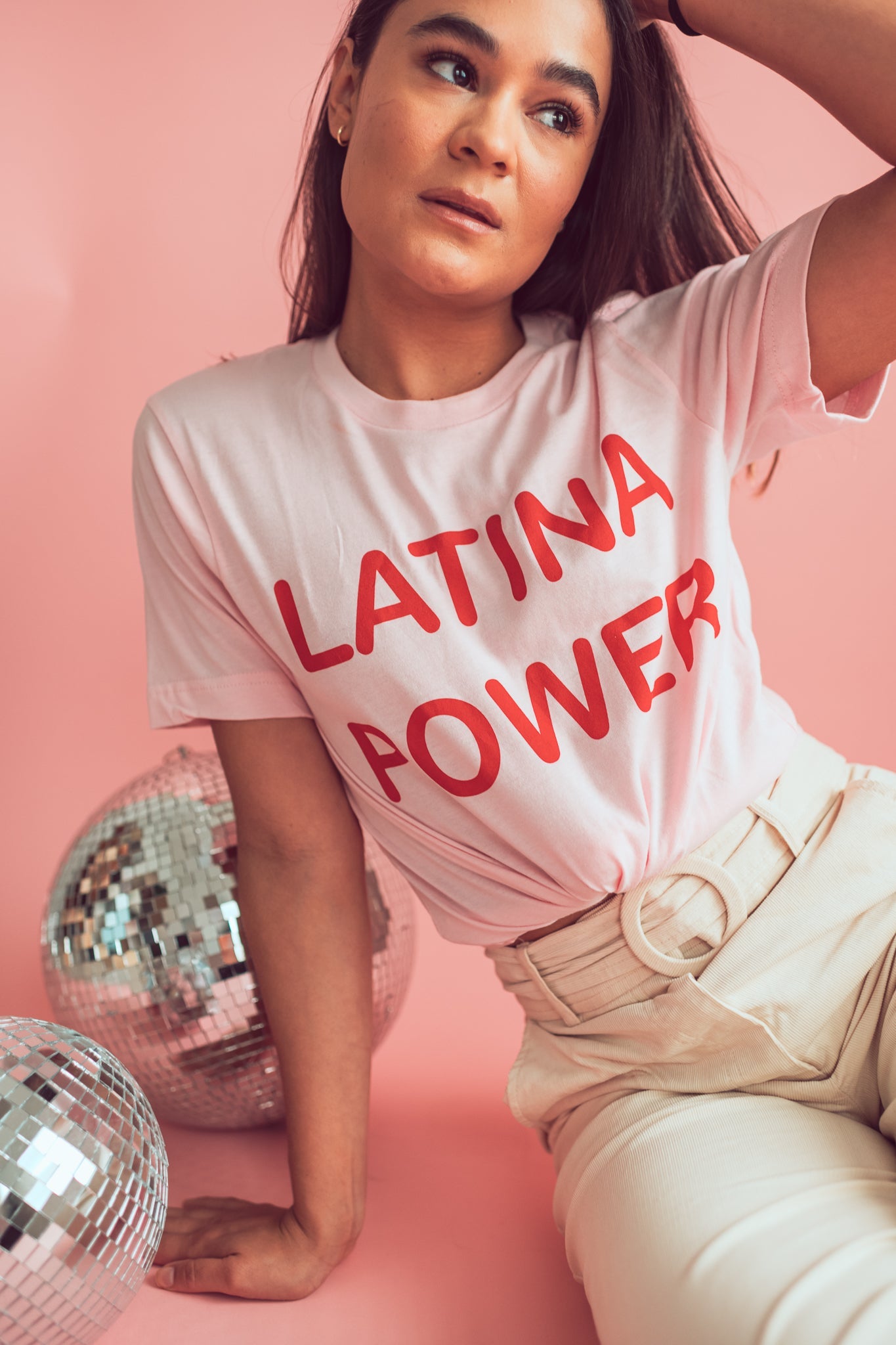 Soft Pink Latina Power Tee JZD
