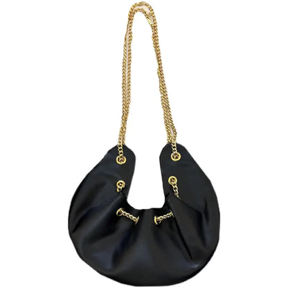 Large Capacity Crescent Chain Underarm Bag for Ladies