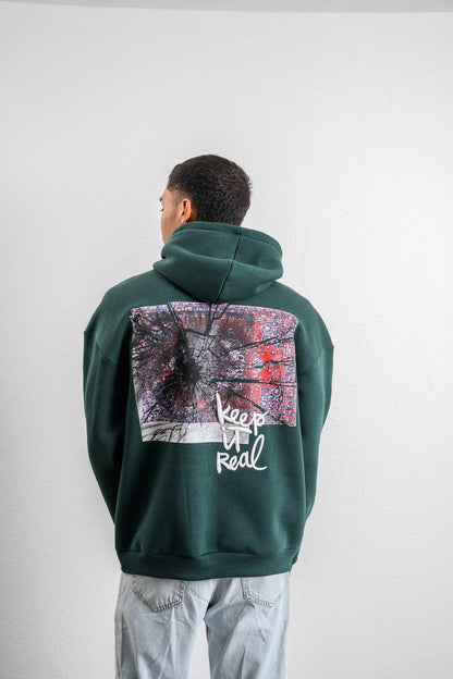 Keep It Real Embroidered Oversized Sweatshirt - Soft Brushed 3-Ply Fabric Withinblack