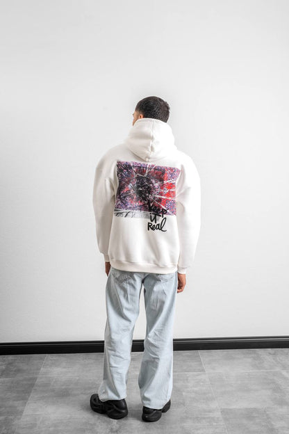 Keep It Real Embroidered Oversized Sweatshirt - Soft Brushed 3-Ply Fabric Withinblack