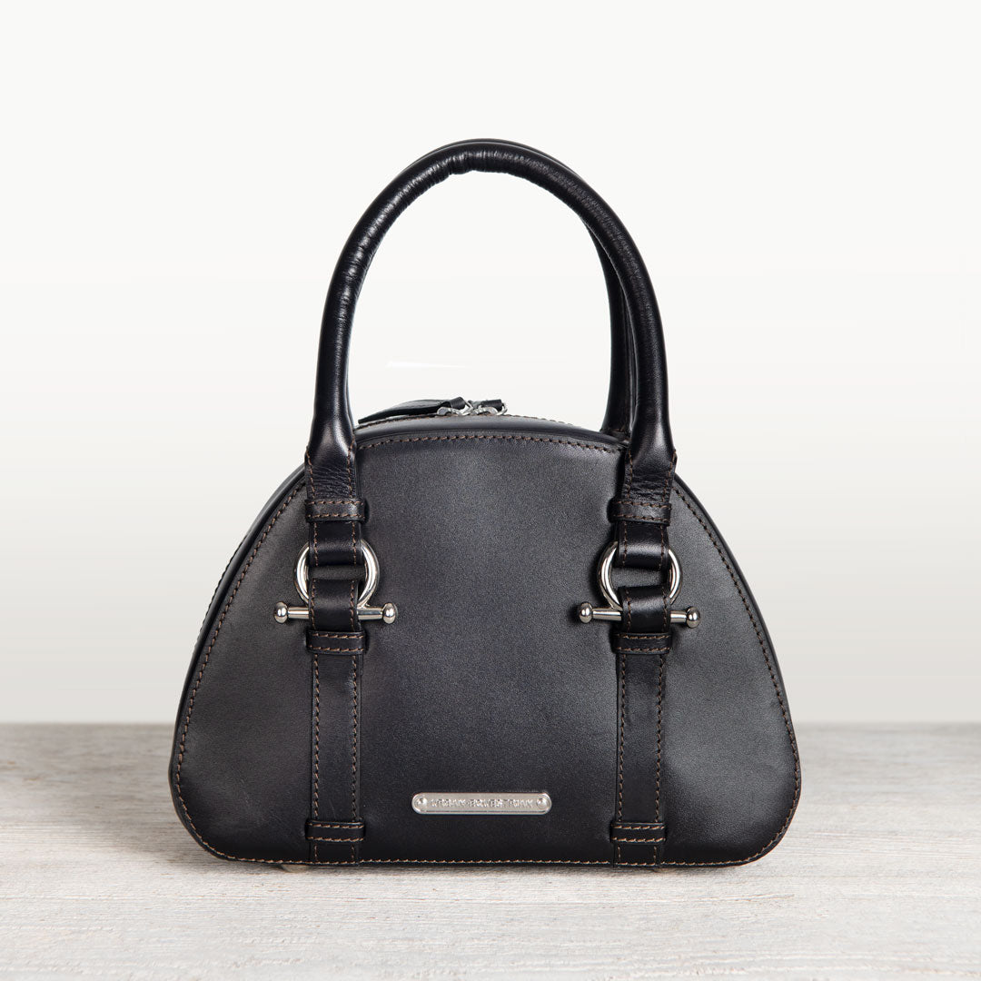 Kella - Horse Bit Vanity Luxury Leather handbag in Black Urban-Equestrian