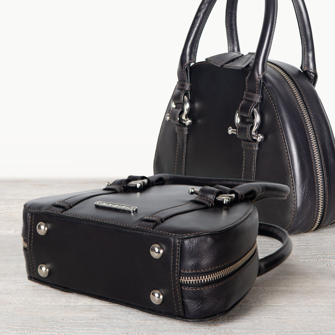 Kella - Horse Bit Vanity Luxury Leather handbag in Black Urban-Equestrian