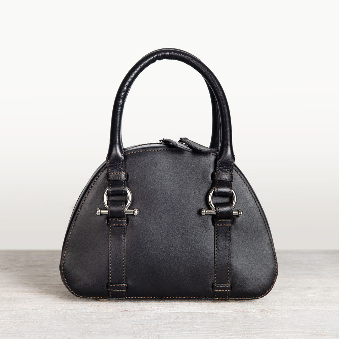 Kella - Horse Bit Vanity Luxury Leather handbag in Black Urban-Equestrian