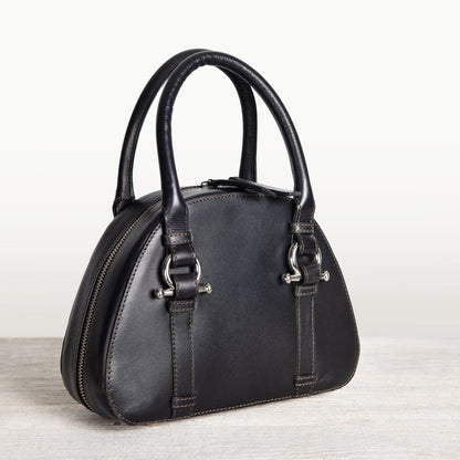 Kella - Horse Bit Vanity Luxury Leather handbag in Black Urban-Equestrian