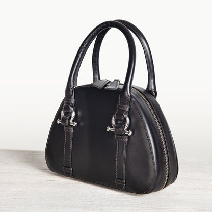 Kella - Horse Bit Vanity Luxury Leather handbag in Black Urban-Equestrian