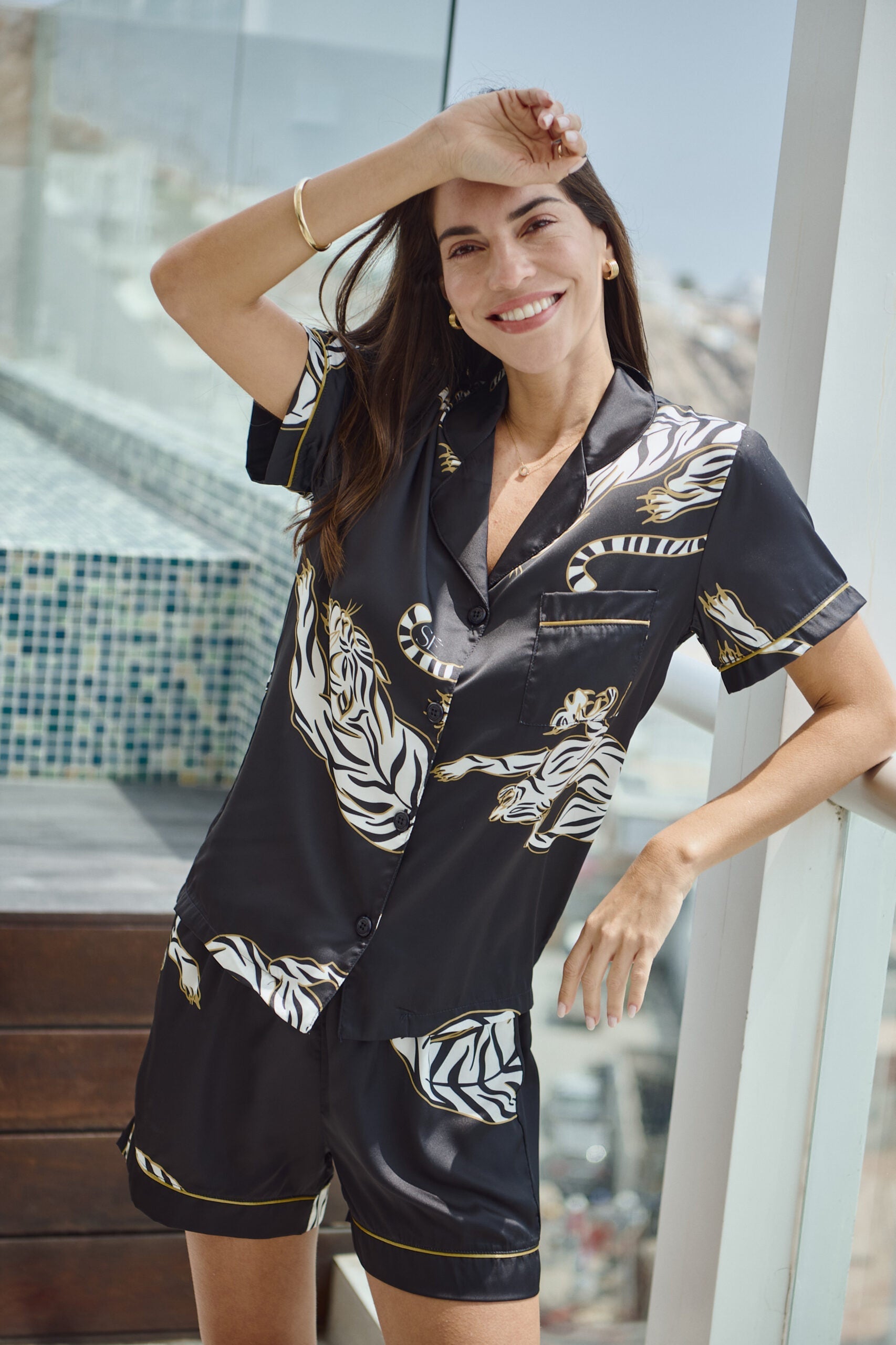 Washable Silk Pajama Set - Kenya Short Simoné Sleepwear USA
