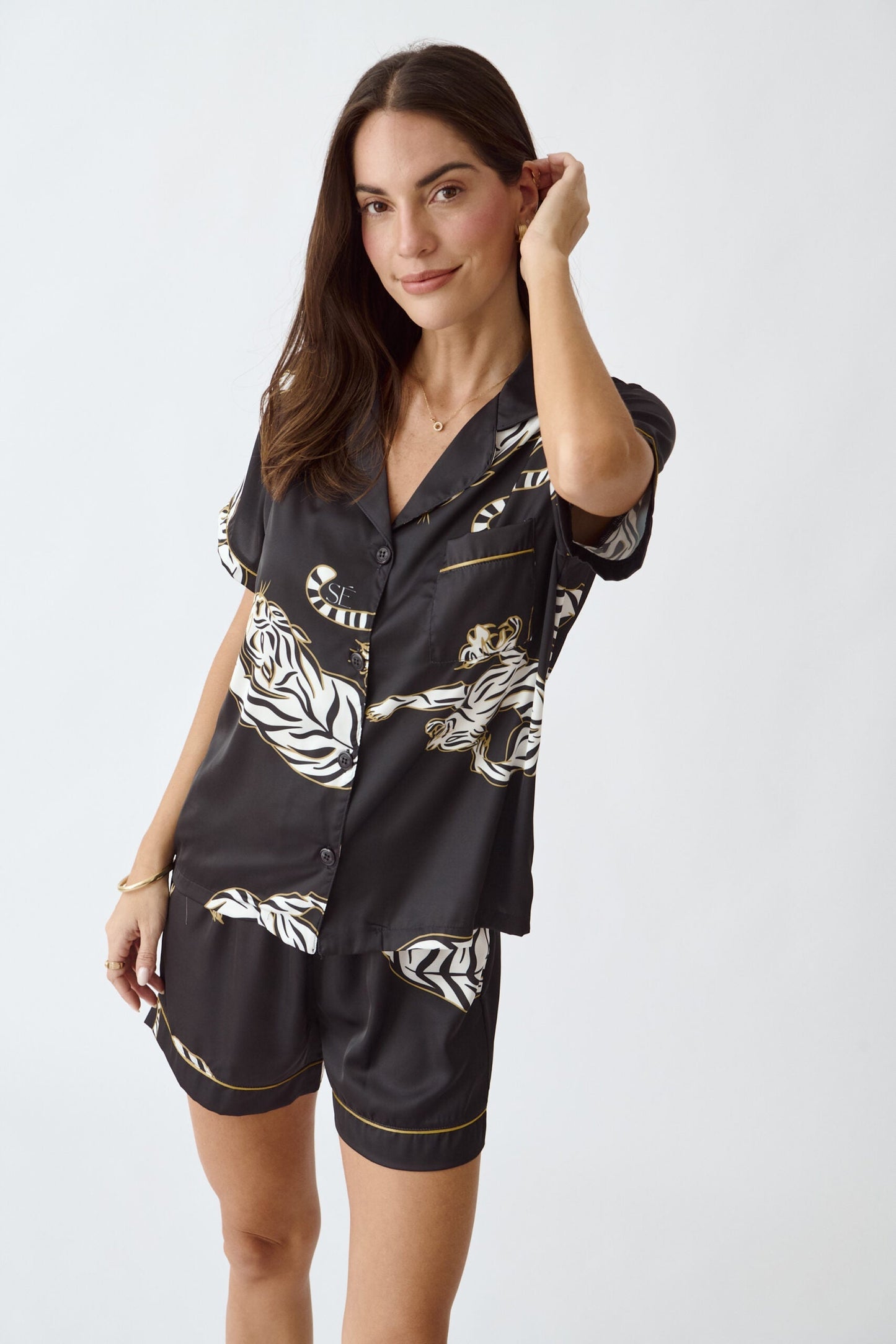 Washable Silk Pajama Set - Kenya Short Simoné Sleepwear USA