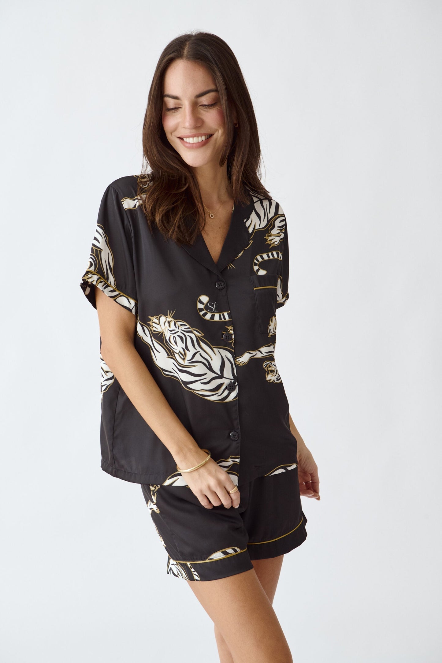 Washable Silk Pajama Set - Kenya Short Simoné Sleepwear USA