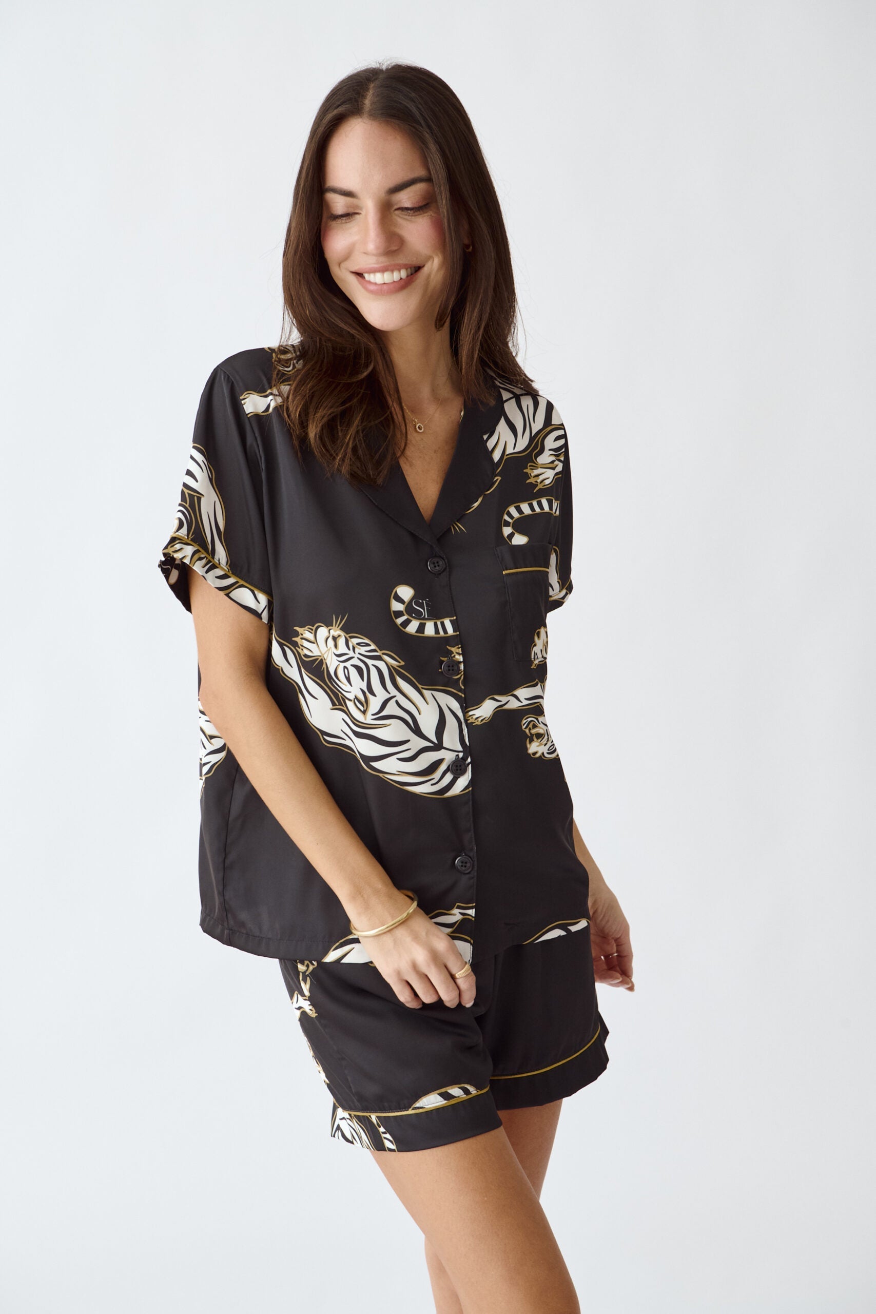 Washable Silk Pajama Set - Kenya Short Simoné Sleepwear USA