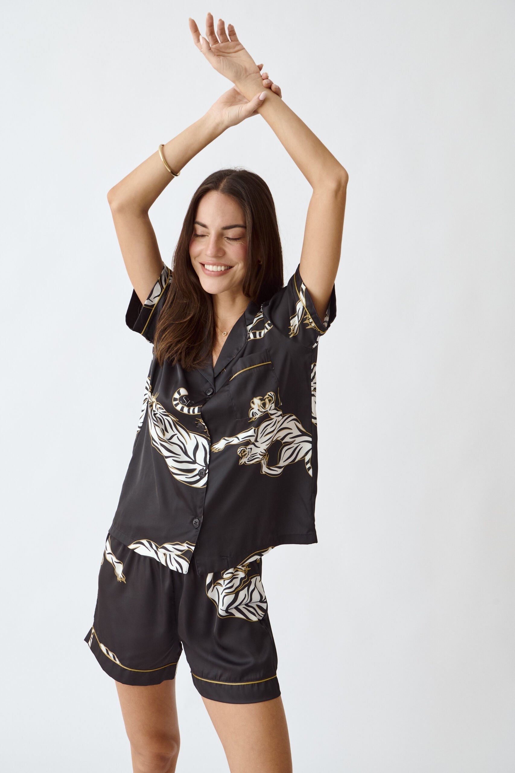Washable Silk Pajama Set - Kenya Short Simoné Sleepwear USA