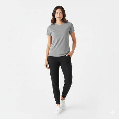 Kenzi Grey Short Sleeve Crew Auragen