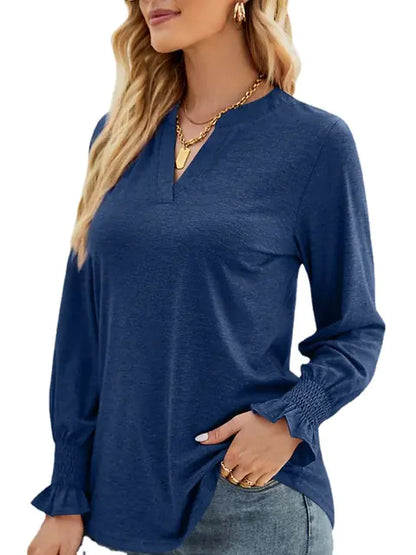 Lightweight V-Neck Long Sleeve Sweatshirt for Women