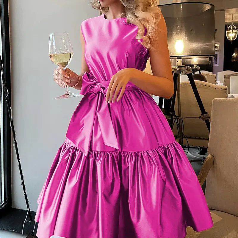 Fashionable Women's Sleeveless Round Neck Dress