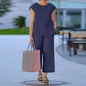 Plus Size Women's Summer Two-Piece Outfit Set