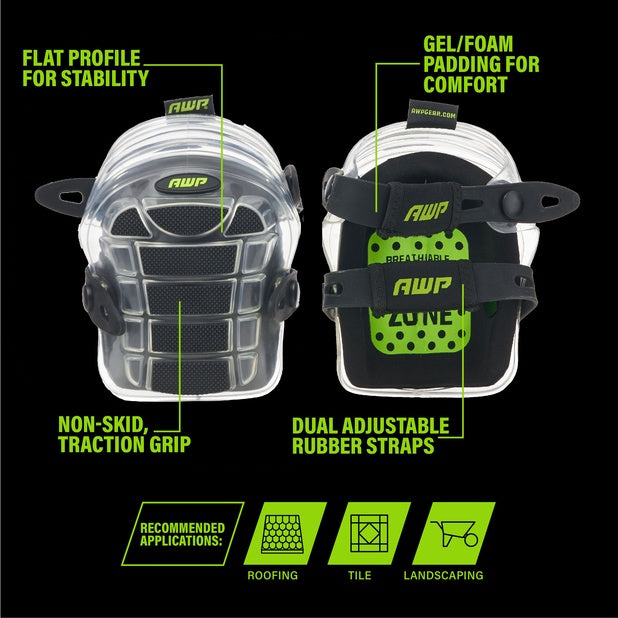 AWP L-327-HP-2 Gel Ultra-Flex Stabilizer Knee Pads VM Hardware