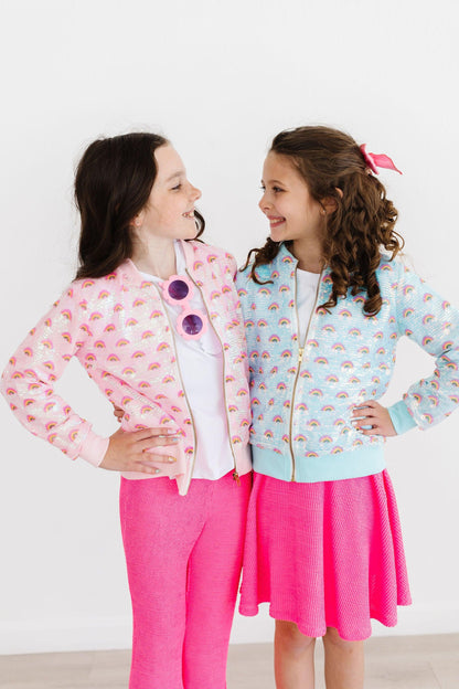 Mint Rainbow Sequin Jacket