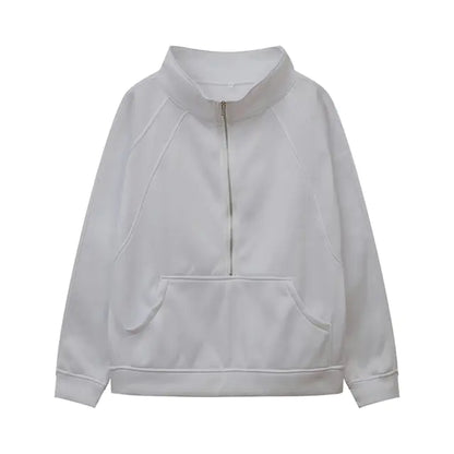 Autumn/Winter Women's Plush Half Zipper Sweatshirt