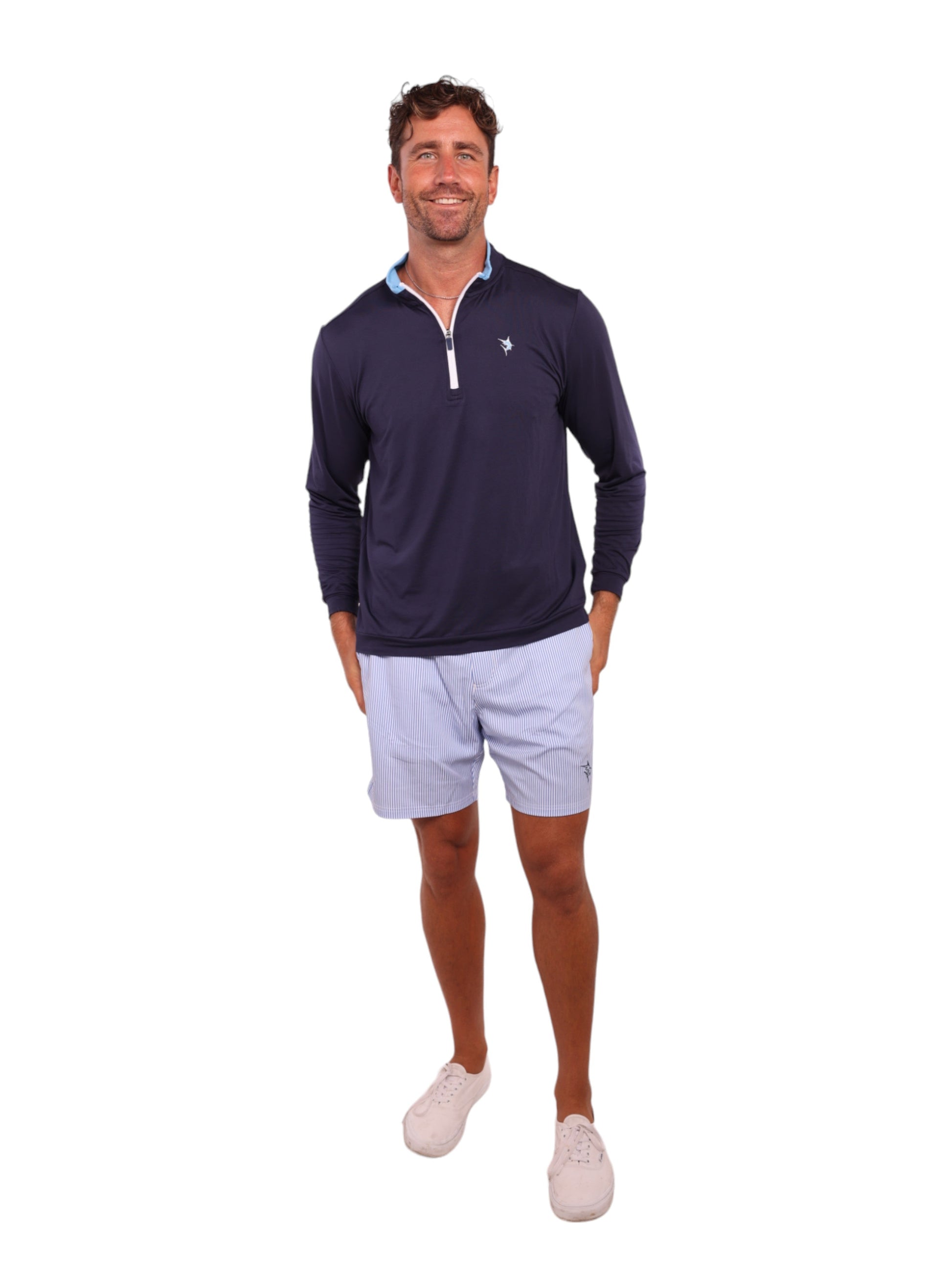 Long Beach Quarter Zip Ultra Soft Lightweight White Water Life