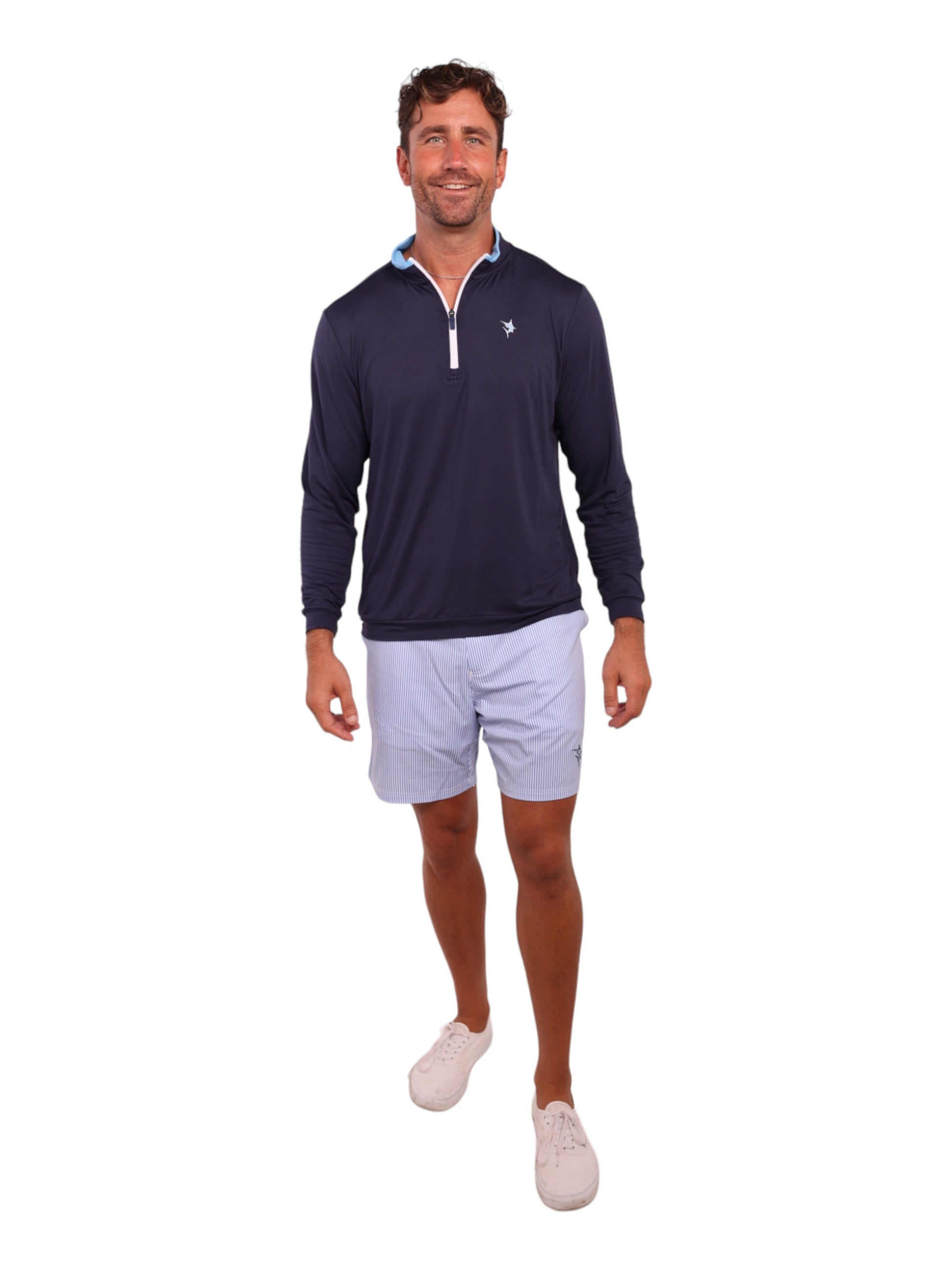 Long Beach Quarter Zip Ultra Soft Lightweight White Water Life