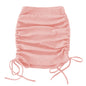 Women's Stretch Pleated Skirt with Drawstring Design