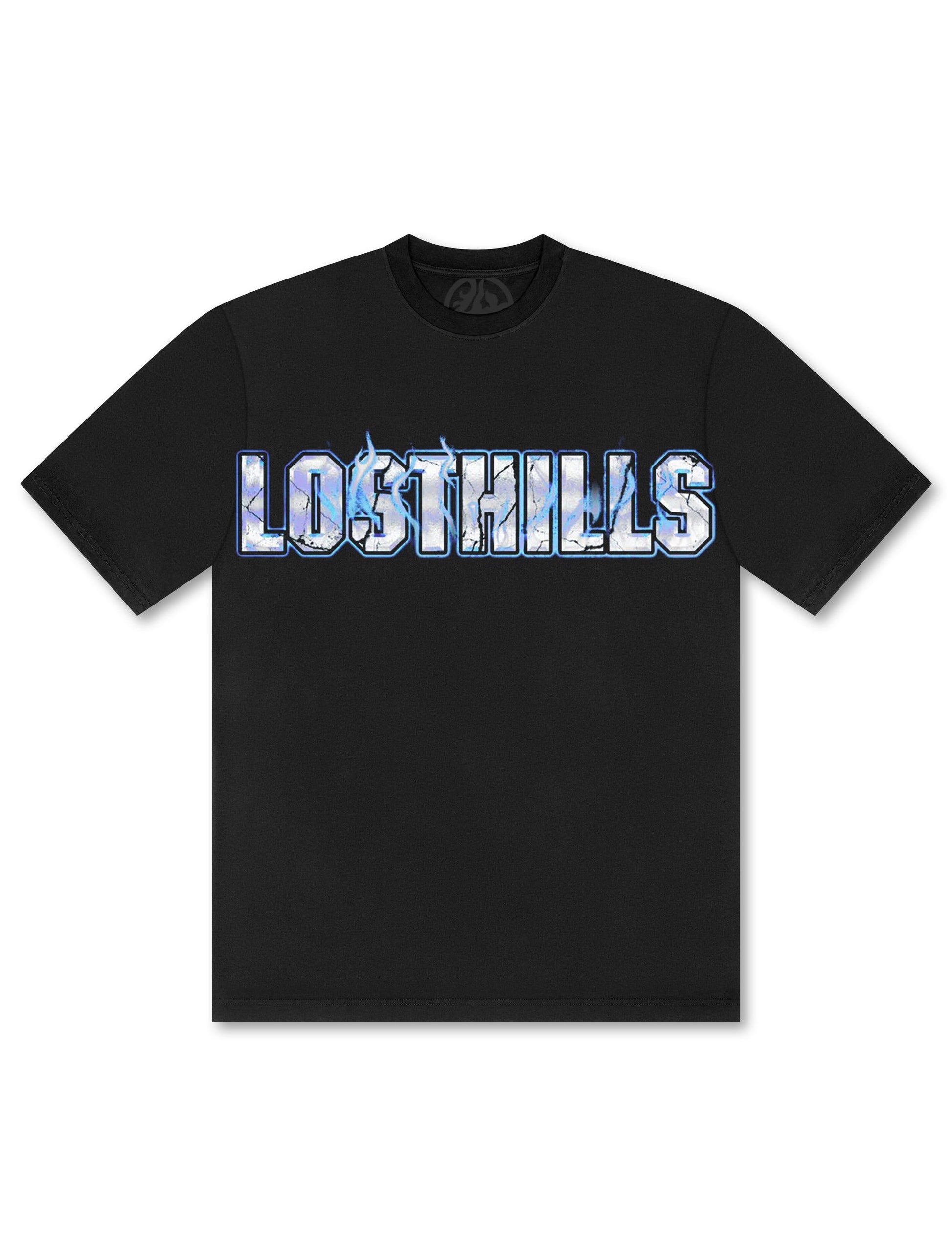 Losthills Inverted Logo Tee - Black Denim Exchange
