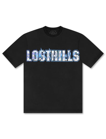 Losthills Inverted Logo Tee - Black Denim Exchange