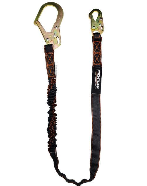Frontline LIS61R Combat 6' Single Leg Rebar Hook End Lanyard with Internal Shock Absorber VM Hardware