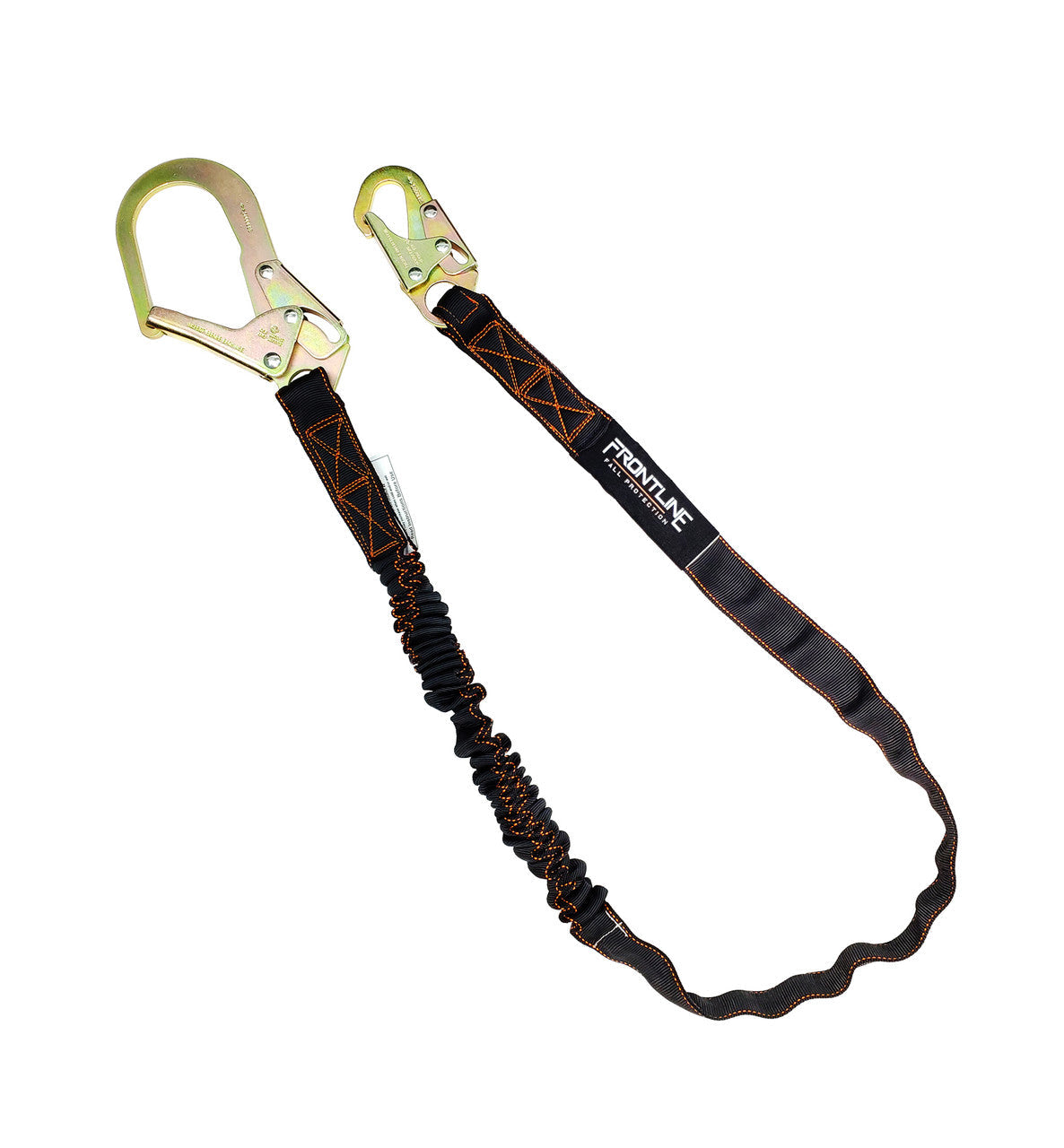 Frontline LIS61R Combat 6' Single Leg Rebar Hook End Lanyard with Internal Shock Absorber VM Hardware