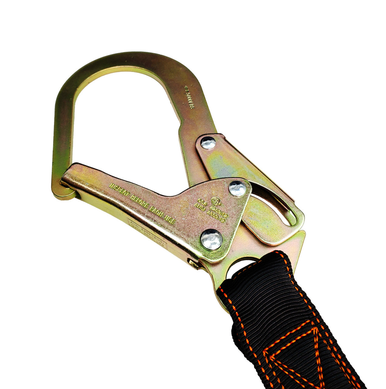 Frontline LIS61R Combat 6' Single Leg Rebar Hook End Lanyard with Internal Shock Absorber VM Hardware