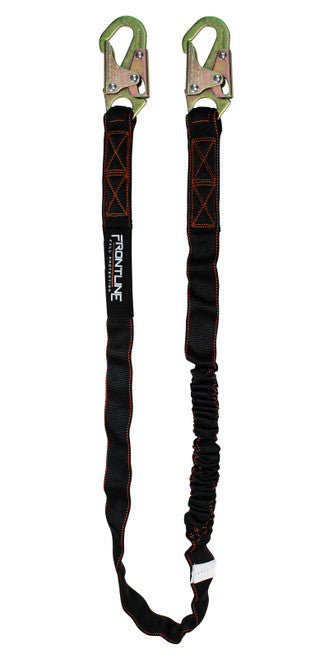 Frontline LIS61S Combat 6' Single Leg Snaphook Lanyard with Internal Shock Absorber VM Hardware