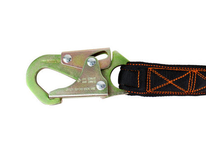Frontline LIS61S Combat 6' Single Leg Snaphook Lanyard with Internal Shock Absorber VM Hardware