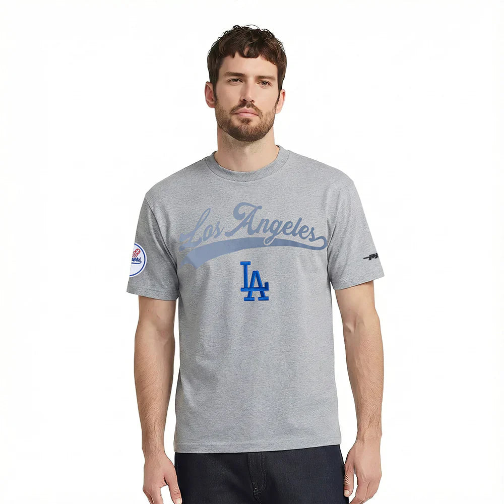 Pro Standard LA Dodgers Living Large Tee - Gray Denim Exchange