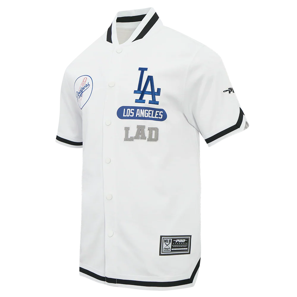 Pro Standard Los Angeles Dodgers Letterman Button Down - White Denim Exchange