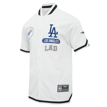 Pro Standard Los Angeles Dodgers Letterman Button Down - White Denim Exchange