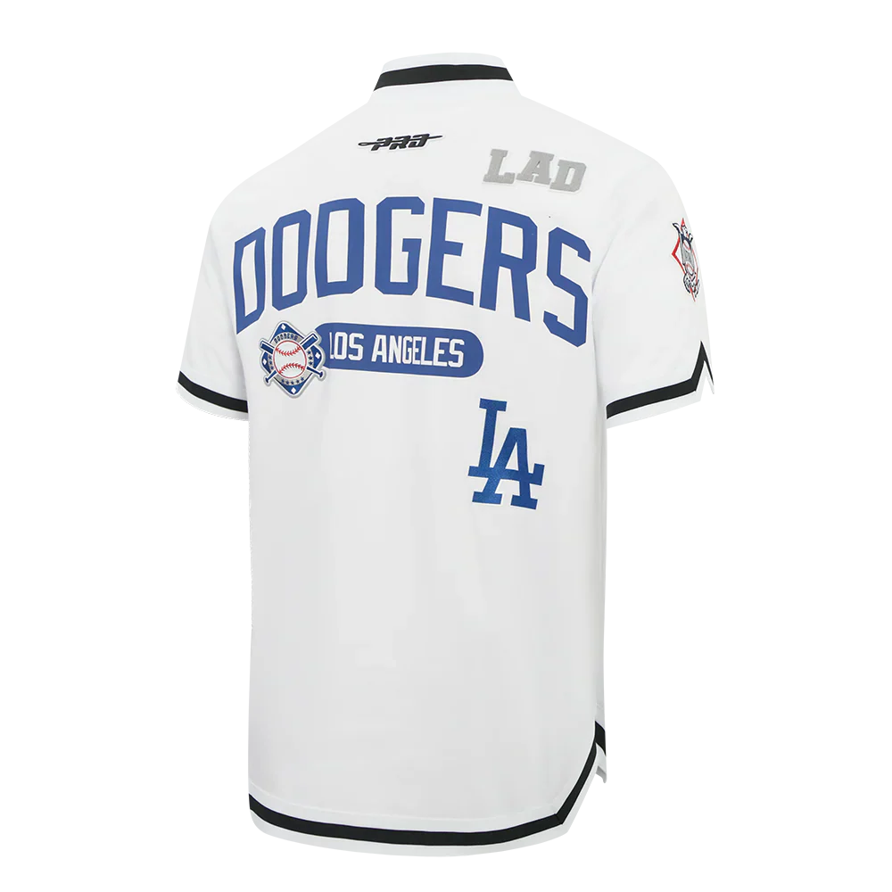 Pro Standard Los Angeles Dodgers Letterman Button Down - White Denim Exchange