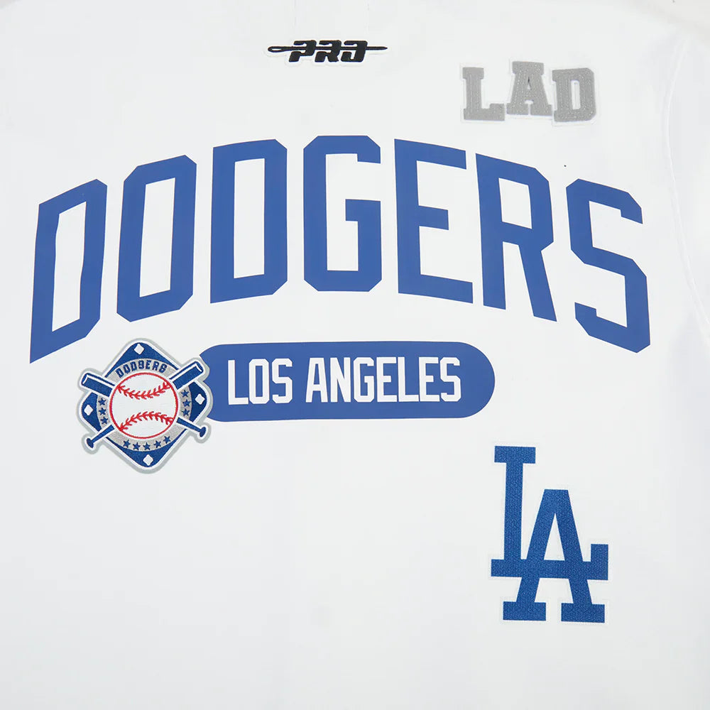Pro Standard Los Angeles Dodgers Letterman Button Down - White Denim Exchange