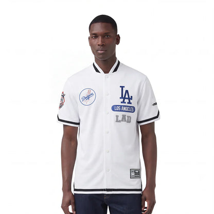 Pro Standard Los Angeles Dodgers Letterman Button Down - White Denim Exchange