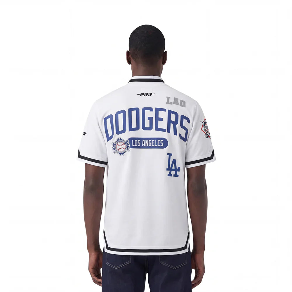 Pro Standard Los Angeles Dodgers Letterman Button Down - White Denim Exchange