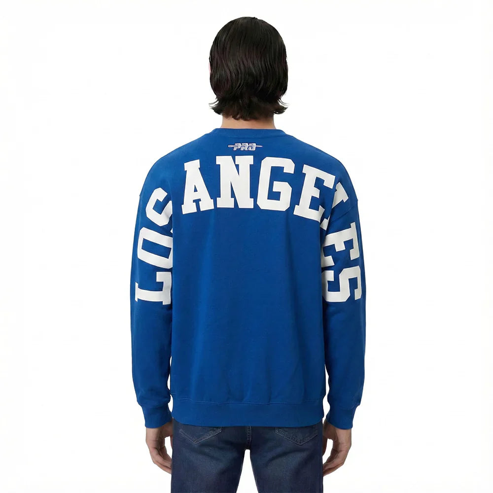 Pro Standard LA Dodgers Wingspan Drop Shoulder Crewneck - Dark Blue Denim Exchange