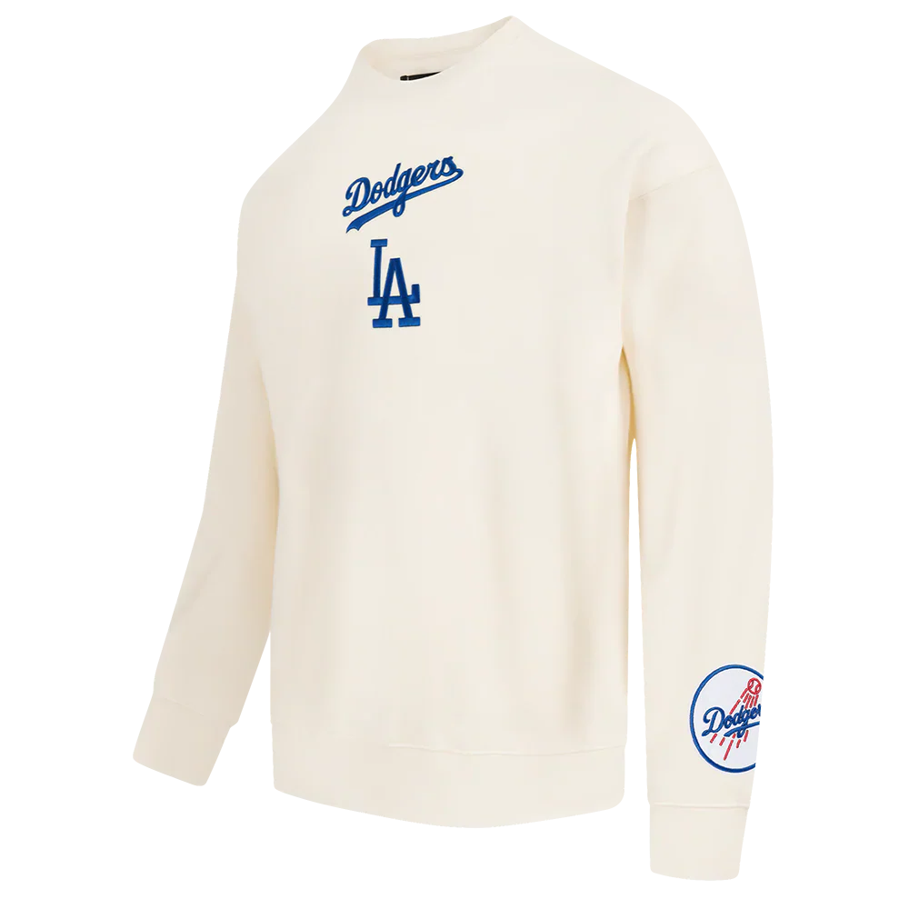 Pro Standard LA Dodgers Wingspan Drop Shoulder Crewneck - Eggshell Denim Exchange
