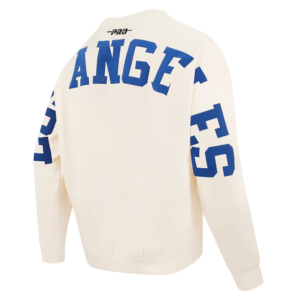 Pro Standard LA Dodgers Wingspan Drop Shoulder Crewneck - Eggshell Denim Exchange