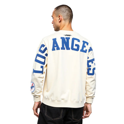 Pro Standard LA Dodgers Wingspan Drop Shoulder Crewneck - Eggshell Denim Exchange