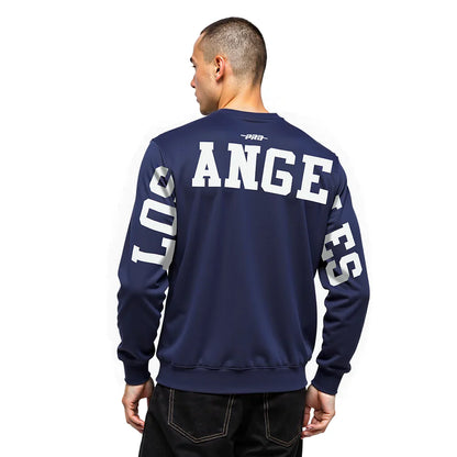 Pro Standard LA Dodgers Wingspan Drop Shoulder Crewneck - Midnight Navy Denim Exchange
