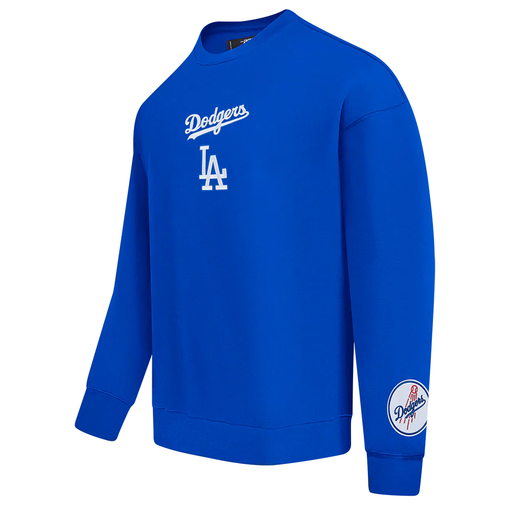 Pro Standard LA Dodgers Wingspan Drop Shoulder Crewneck - Royal Blue Denim Exchange