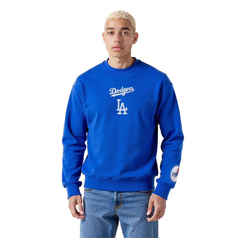 Pro Standard LA Dodgers Wingspan Drop Shoulder Crewneck - Royal Blue Denim Exchange